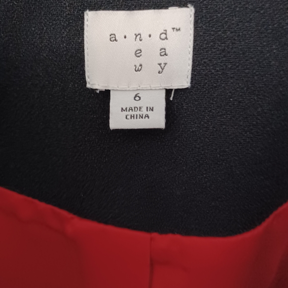 and eawy women's jacket black and gold buttons floral embroidery sz 6 and pocket - Picture 11 of 12